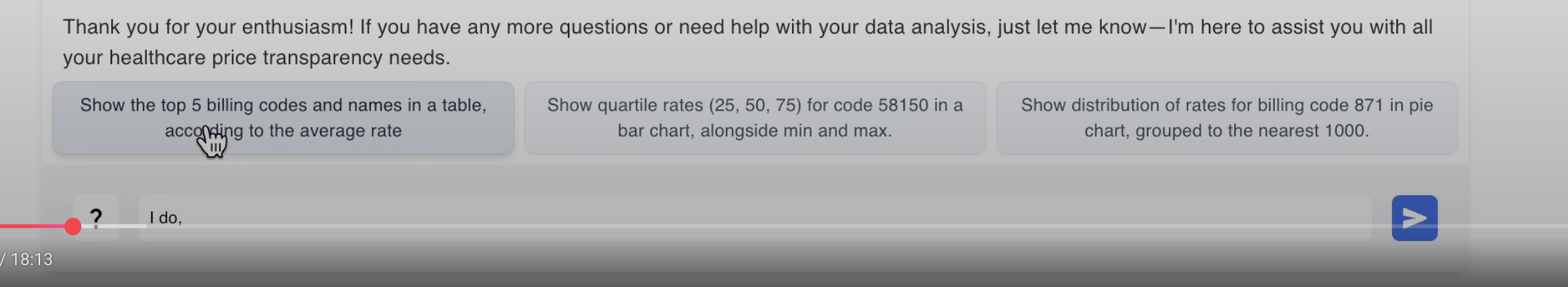 Interface showing suggested queries for the Medlyze assistant
